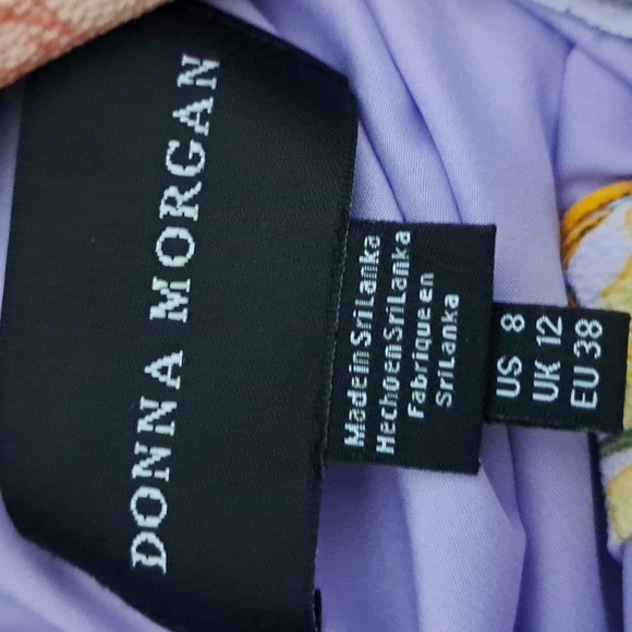 Donna Morgan Floral Printed Short Flutter Sleeve Pleated Skirt Midi Dre… - Picture 10 of 12